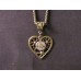 B - Antique Brass Heart necklace